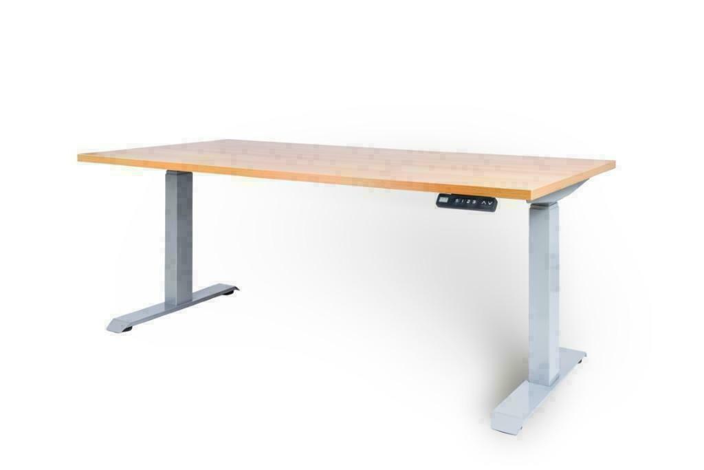 RM2 zit/sta Elektrische bureaus 180x80cm grijs memory NIEUW!, Ophalen of Verzenden, In hoogte verstelbaar, Nieuw