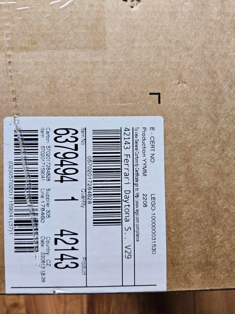 T.k.a. Ferrari Daytona SP3 Lego 42143 nieuw en sealed., Ophalen of Verzenden, Nieuw