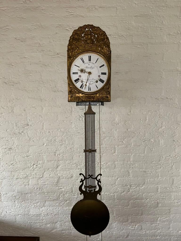 Franse Comptoise, Klok, WandKlok, 19de eeuws, Bailly fils, Ophalen