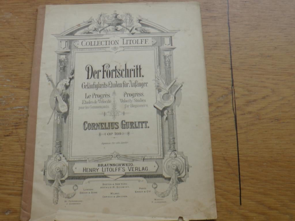 Gurlitt - der fortschritt - piano etuden voor beginners, Muziek en Instrumenten, Gebruikt, Klassiek, Les of Cursus, Ophalen of Verzenden