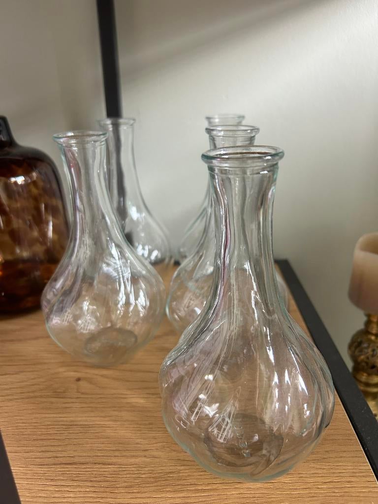 5 Doorzichtige Vaasjes - Bruiloft Decoratie, Ophalen, Overige kleuren, Nieuw, Glas