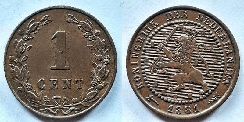 Cent Willem III 1881 Pr, Verzenden, Koning Willem III, 1 cent