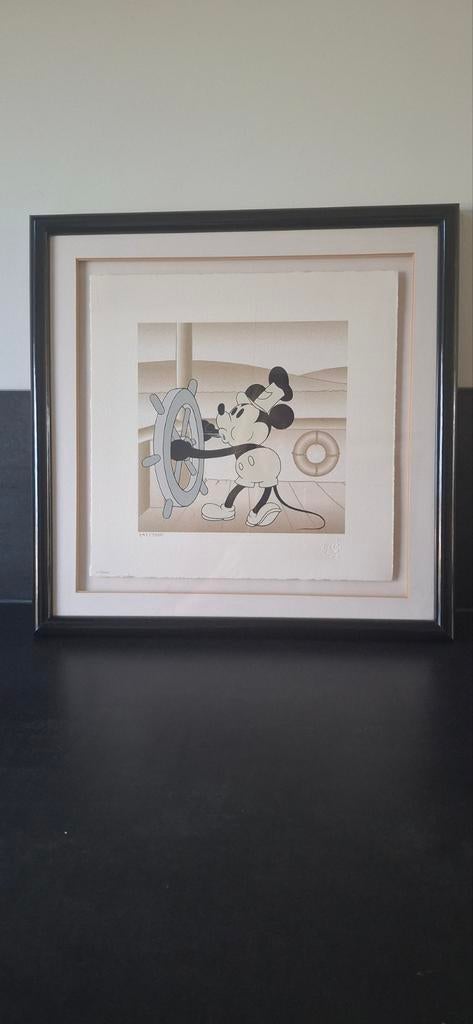 Disney Steamboat Willie Schilderij - Oplage 841/7500, Antiek en Kunst, Ophalen of Verzenden
