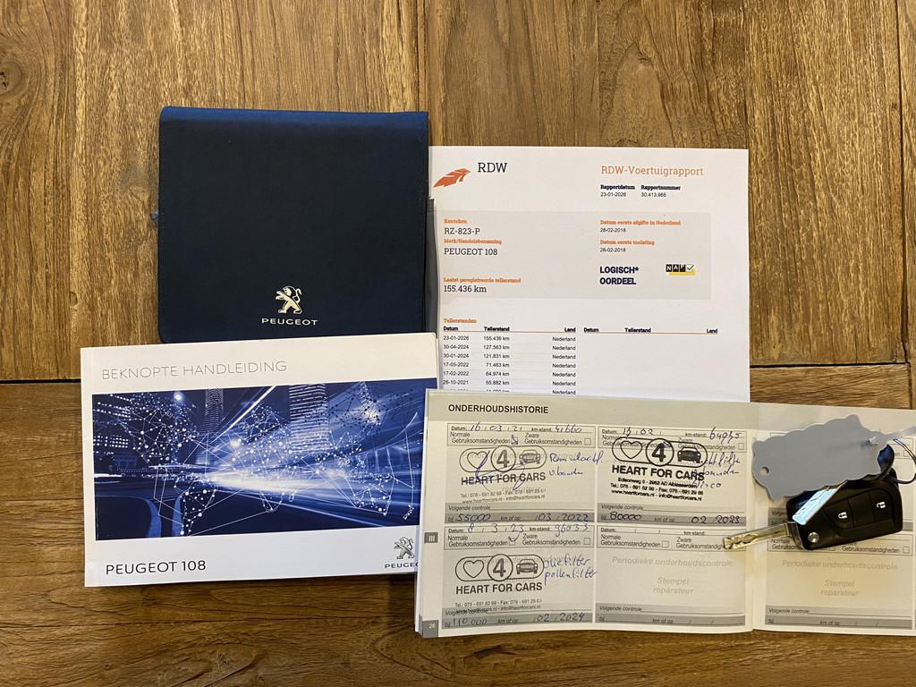 Peugeot 108 1.0 e-VTi Active 5-Drs, A/C, DAB+, Carplay, Cam., Voorwielaandrijving, Stof, Euro 6, 4 stoelen
