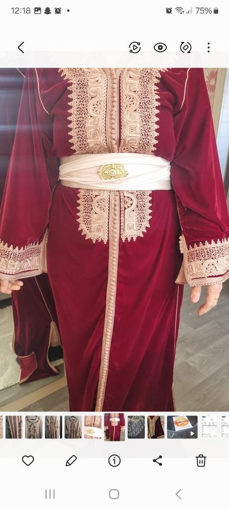 Prachtige  nieuwe Marokkaanse /Kaftan - Bordeauxrood, Maat 38/40 (M), Overige typen, Ophalen of Verzenden, Rood