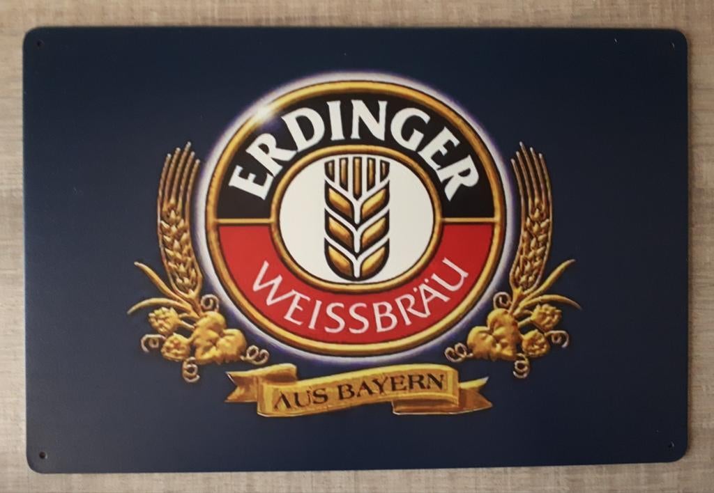Erdinger 20x30 cm Reclamebord, Verzamelen, Ophalen of Verzenden, Nieuw, Reclamebord, Plaat of Schild, Overige merken