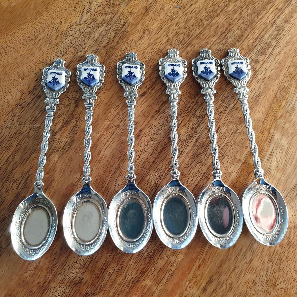 6 silverplated lepeltjes., Ophalen of Verzenden
