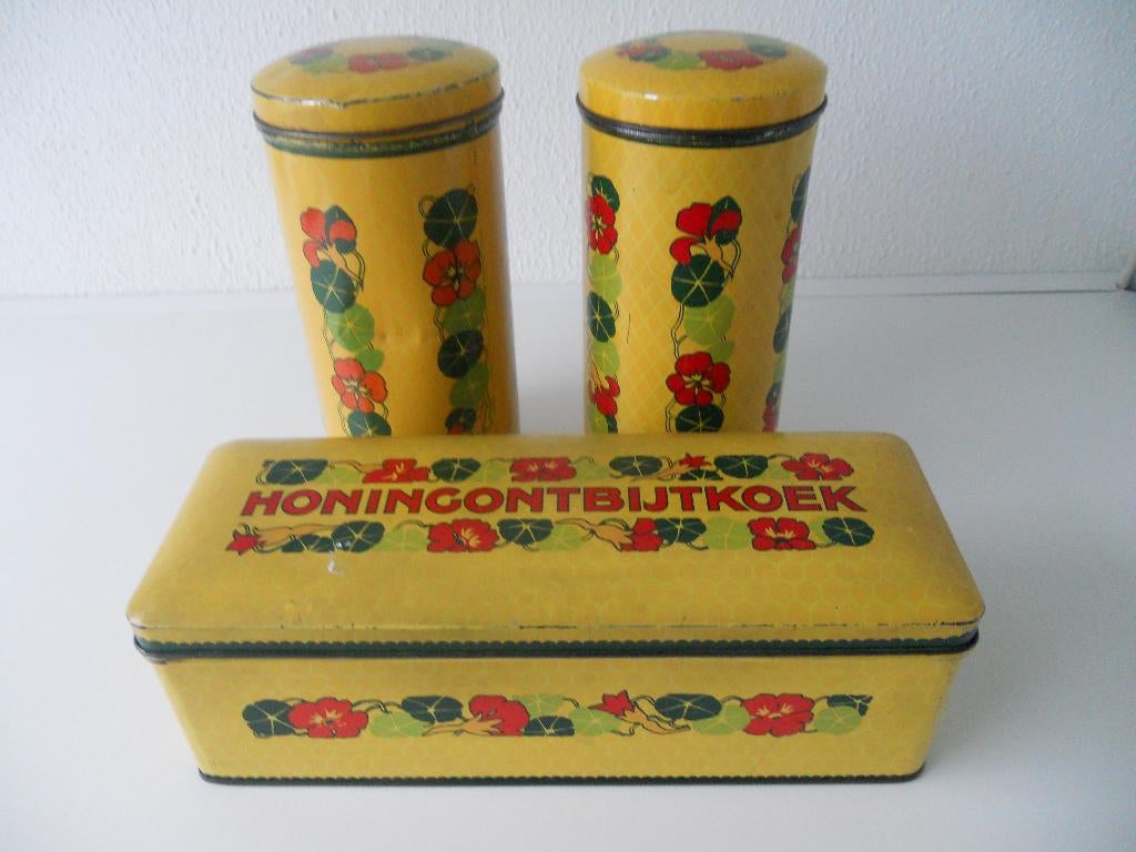 Oud ontbijtkoekblik + andere blikken Verkade, Antiek en Kunst, Ophalen of Verzenden