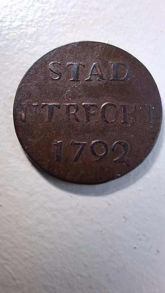 Leuke duit Utrecht 1792, Postzegels en Munten, Ophalen of Verzenden, Vóór koninkrijk, Overige waardes, Losse munt