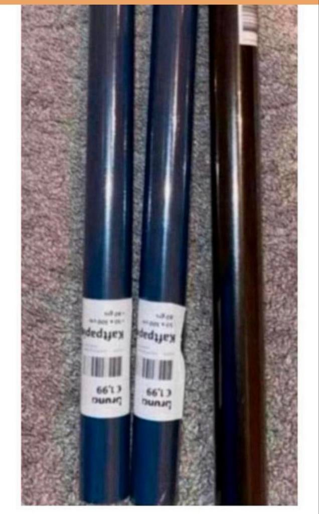 Kaftpapier bruna nieuw 3 rollen blauw en zwart, Diversen, Schoolbenodigdheden, Ophalen of Verzenden, Nieuw