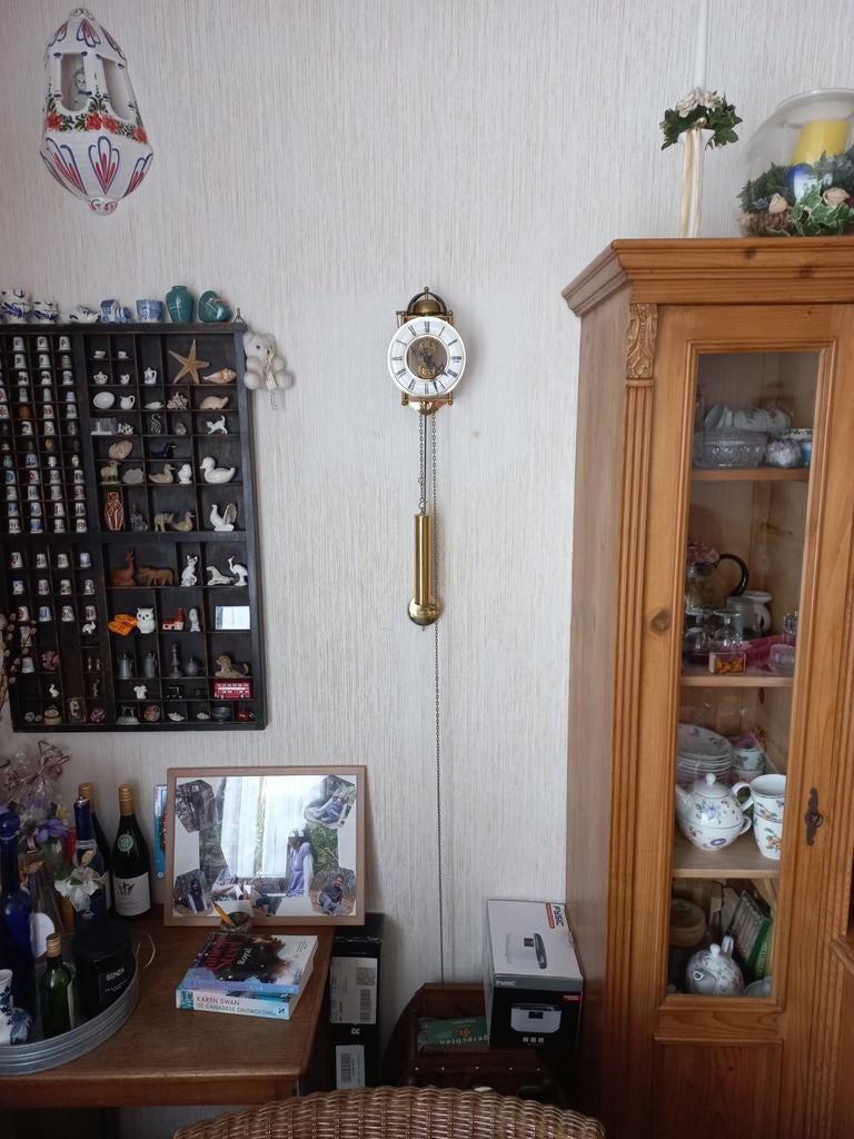 Antieke skeletklok met slinger, Antiek en Kunst, Ophalen of Verzenden