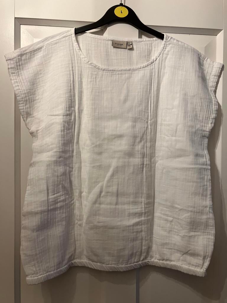 Nieuw#witte blouse zonder mouwen#Fransa-L-wit, Kleding | Dames, Blouses en Tunieken, Fransa, Wit, Maat 42/44 (L), Nieuw