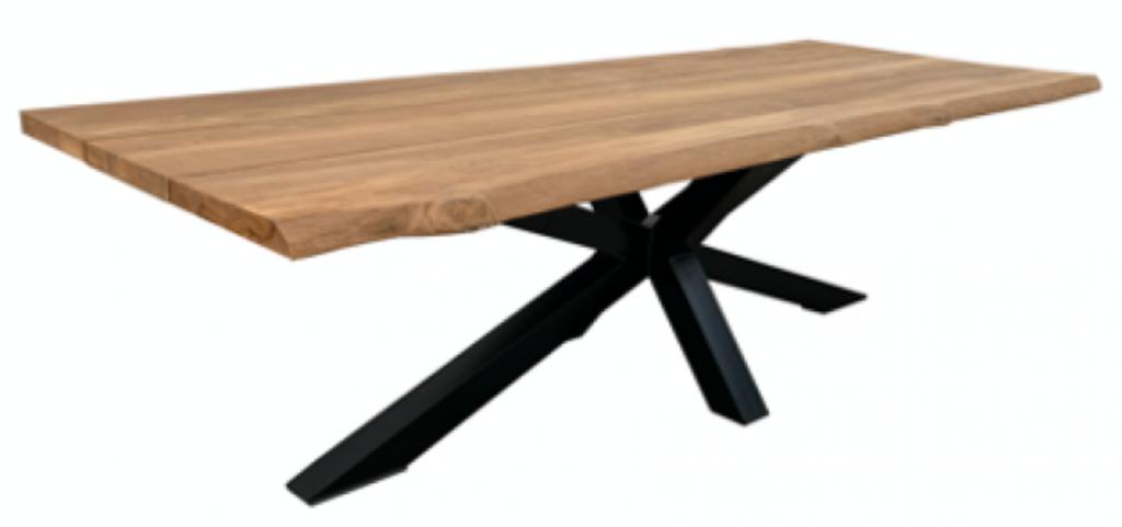 AFHAALACTIE! Dining set boomstam teak "260" incl 6 Marisol, Tuin en Terras, Tuinsets en Loungesets, Ophalen, Eettafel, 6 zitplaatsen