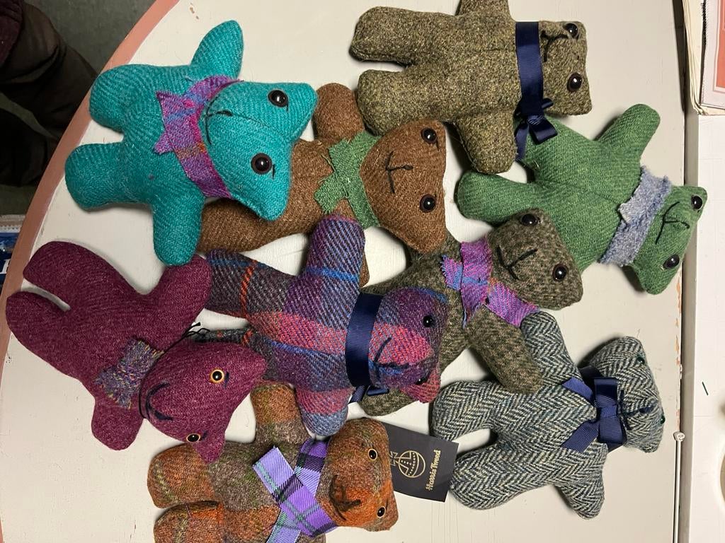 Wollen beertjes harris tweed, Ophalen of Verzenden, Zo goed als nieuw, Stoffen beer, Overige merken