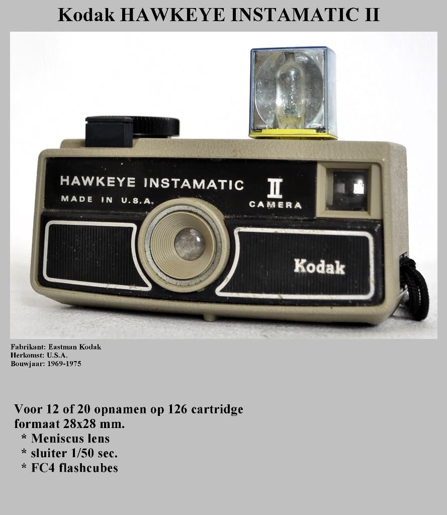 Kodak HAWKEYE INSTAMATIC anno 1969, Verzamelen, Ophalen of Verzenden, 1960 tot 1980, Fototoestel