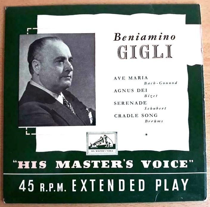Beniamino Gigli ‎– Ave Maria - His Master's Voice –7 EB 6013, Klassiek, 7 inch, Ophalen of Verzenden, Zo goed als nieuw