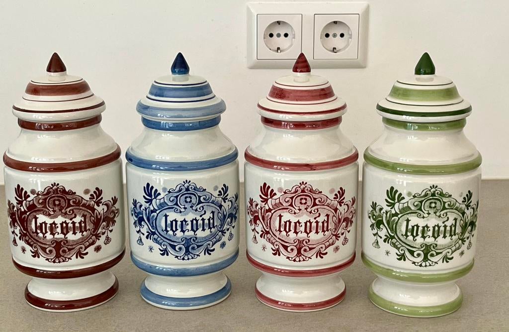 4 Apothekerspotten in 4 kleuren, Ophalen of Verzenden