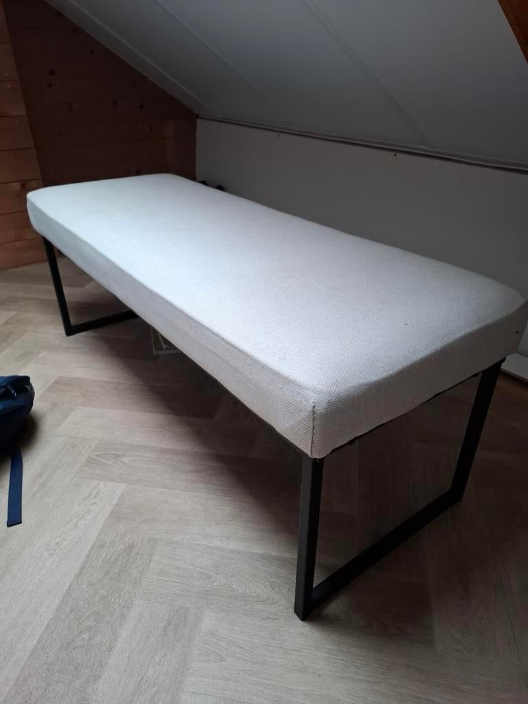 Bankje, Huis en Inrichting, Slaapkamer | Slaapbanken, 140 cm, Tweepersoons, Beige, Zwart, Ophalen of Verzenden