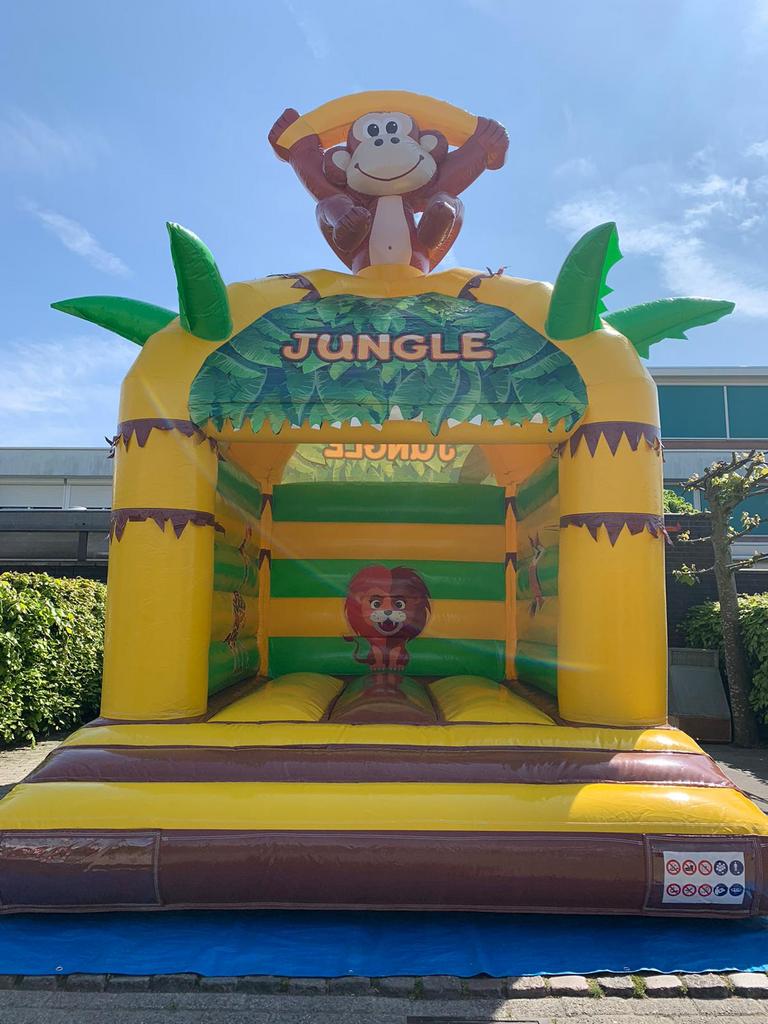 Cool Springkussen Meneertje Aap te huur! 3,5x4,5m! Met dakje, Ophalen of Verzenden