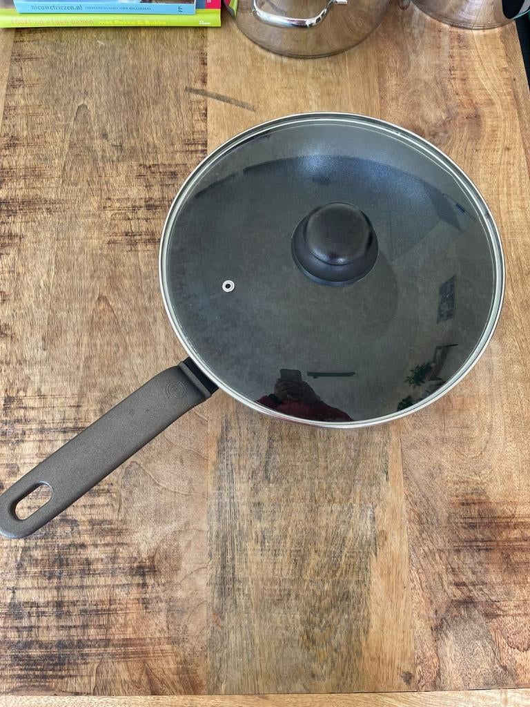 Koekenpan MasterChef, Gebruikt, Keramische plaat, Ophalen of Verzenden, Rvs