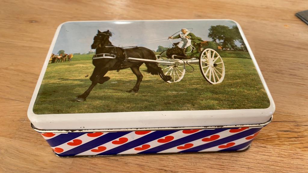 Friese Ringsteken /ringrijden blik uit Friesland paard wagen, Ophalen of Verzenden, Gebruikt, Overige