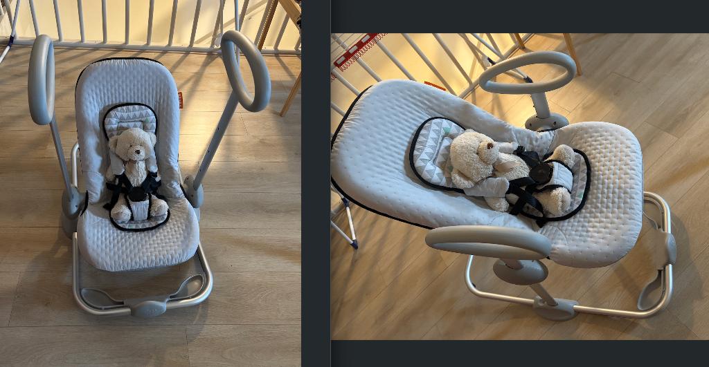 Béaba Wipstoel Up & Down II – Grijs/Blauw, Kinderen en Baby's, Wipstoeltjes, Ophalen, Zo goed als nieuw, Wipstoel
