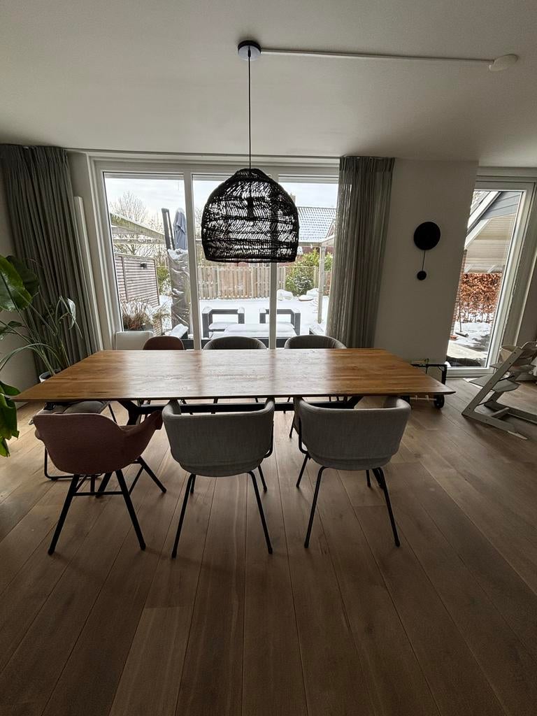 Mooie houten eetkamertafel, Huis en Inrichting, Tafels | Eettafels, Ophalen, 100 tot 150 cm, Eikenhout, 200 cm of meer