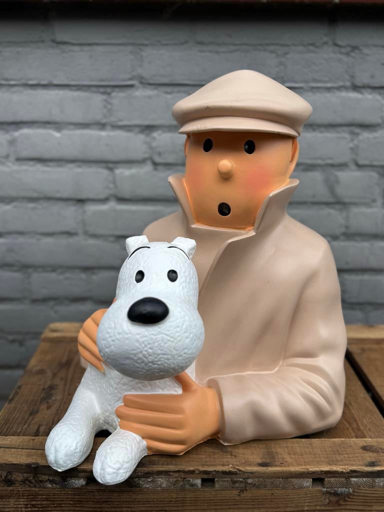 Tintin en Bobby Beeld - Kuifje decoratie, Verzamelen, Stripfiguren, Ophalen, ., Overige typen, Zo goed als nieuw