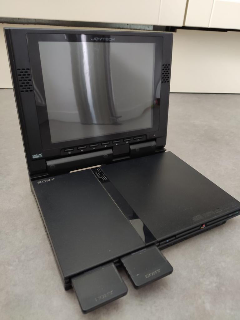 Scherm voor PlayStation 2 slim, Gebruikt, Zwart, Ophalen of Verzenden, Zonder controller