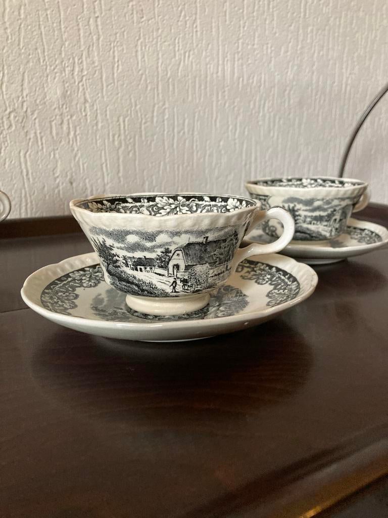 Vintage Kopjes en Schotels Set, Gebruikt, Ophalen of Verzenden, Overige stijlen, Kop(pen) en/of Schotel(s)