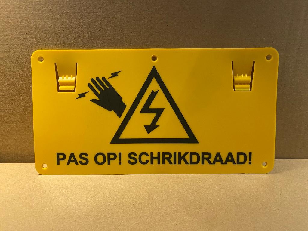 BORD ,,PAS OP SCHRIKDRAAD'', Dieren en Toebehoren, Schapen, Geiten en Varkens, Meerdere dieren, Schaap