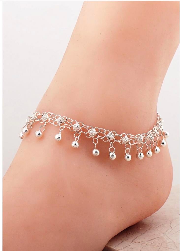Zilveren Telkari Enkelband met Fijne Bolletjes, Ophalen of Verzenden, Nieuw, Zilver, Met bedels of kralen