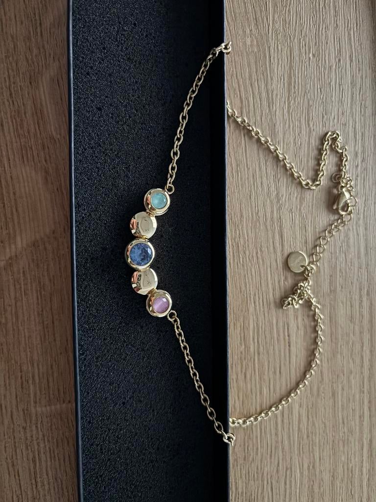 Prachtige Melano ketting, Met kristal, Overige materialen, Ophalen of Verzenden, Zo goed als nieuw