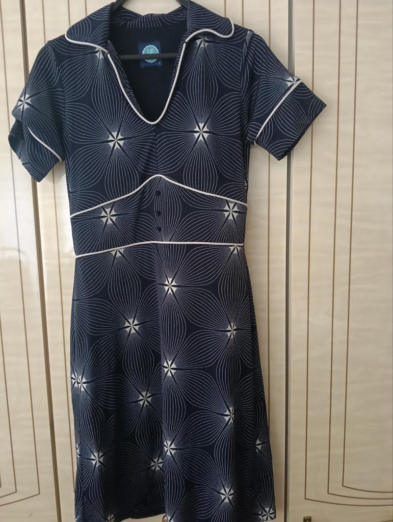 Le Pep jurk - Blauw met bloemenprint - Maat S, Kleding | Dames, Le Pep, Blauw, Ophalen of Verzenden, Zo goed als nieuw