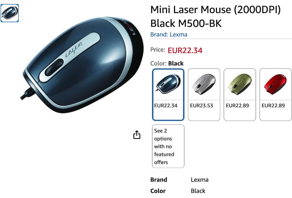 Muis Nieuwe Laser mini mouse lexma, Computers en Software, Muizen, Ophalen, Nieuw, Bedraad, Muis