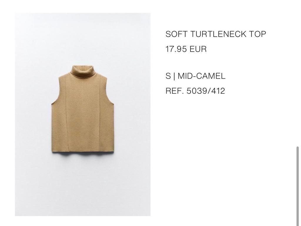 Nieuwe turtleneck top - Maat S, Kleding | Dames, Bodywarmers, Nieuw, Ophalen of Verzenden, Maat 36 (S), Zara