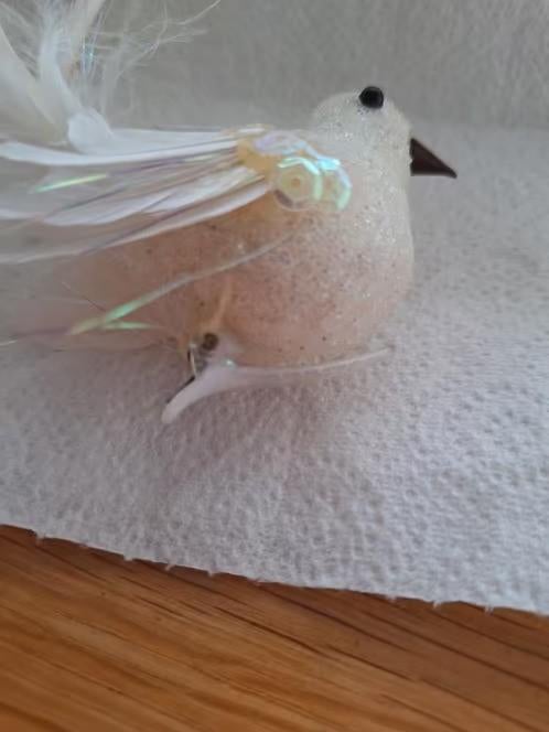 Witte vogel op clip h, Diversen, Kerst, Gebruikt, Onbekend, Ophalen of Verzenden, Losse verkoop