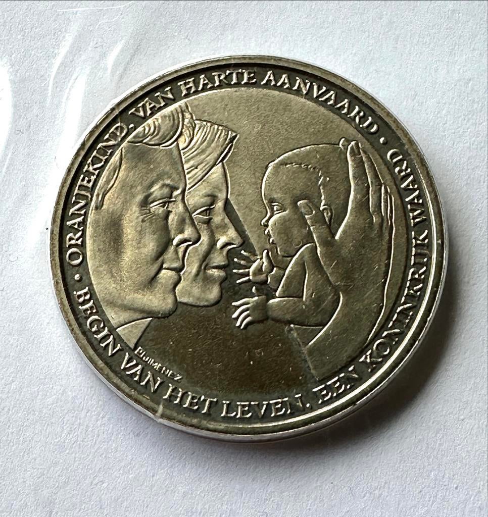 Herdenkingsmunt geboorte Prinses Amalia 2003, Verzenden, Koningin Beatrix, Overige waardes, Geboorte of Huwelijk