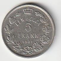 5  francs  1931  België. km. 98, Postzegels en Munten, Munten | Europa | Niet-Euromunten, Ophalen of Verzenden, België, Losse munt