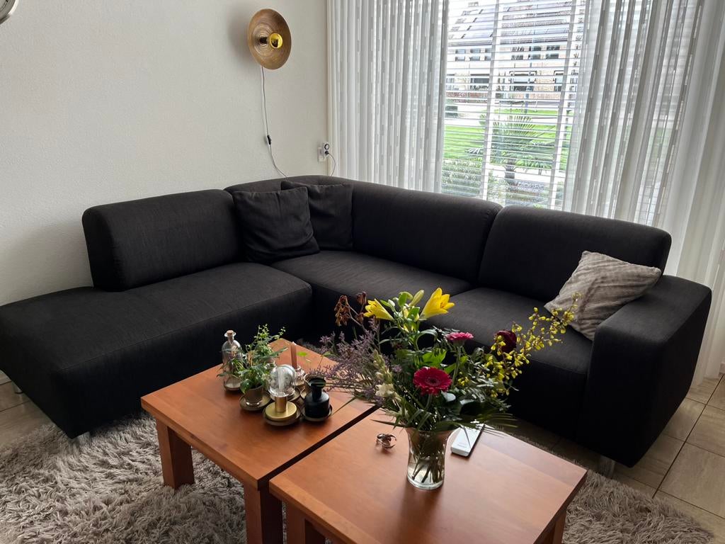 Hoekbankstel Palermo lounge vst links, antraciet., Huis en Inrichting, Ophalen, Gebruikt, Stof