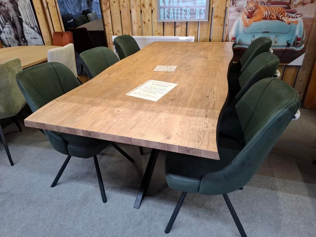 Nieuwe Tafel 210 x 100 cm HPL, Boomstam effect, H&H Carreras, Ophalen, Overige materialen, 50 tot 100 cm, Vijf personen of meer