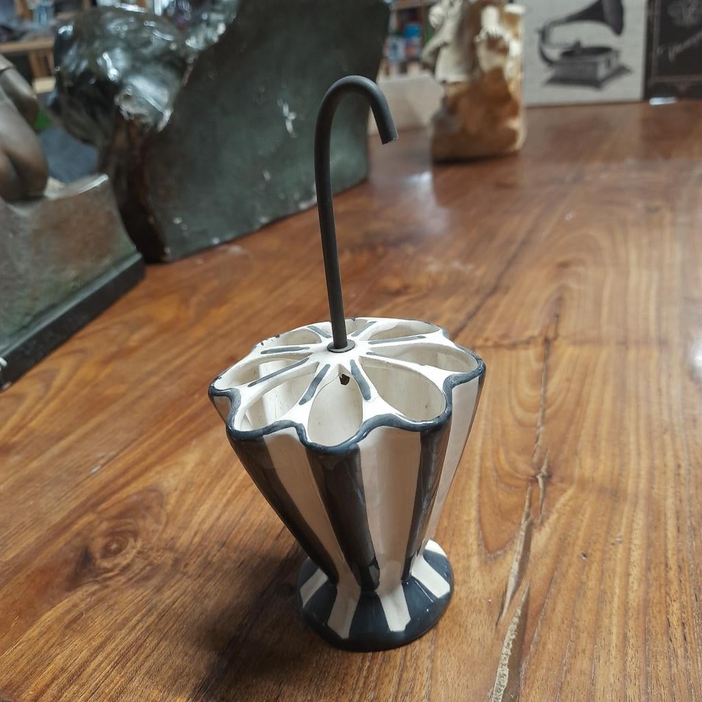 Decoratieve paraplu houder, servethouder zwart-wit gestreept, Ophalen of Verzenden