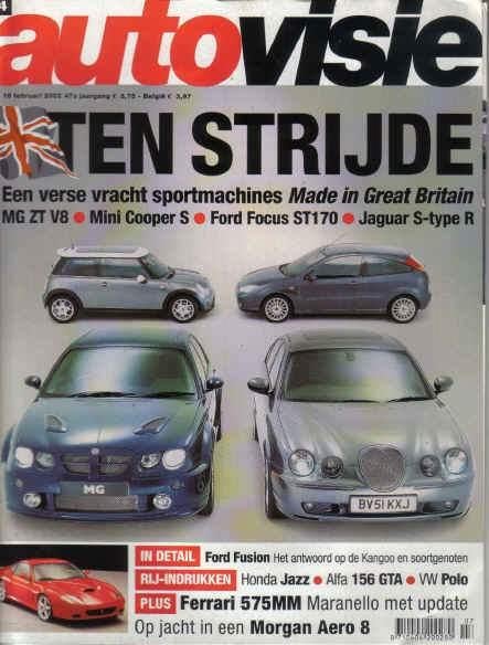 Autovisie 4 2002 : MG ZT V8 - Ford Focus ST170 - Mini Cooper, Ophalen of Verzenden, Gelezen, Algemeen