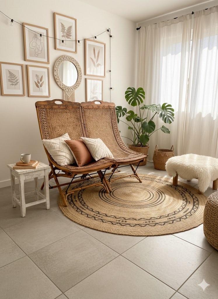 Zeer Fraaie Antieke Bamboe/Rotan Bank uit Bali jaar 1920, Ophalen of Verzenden