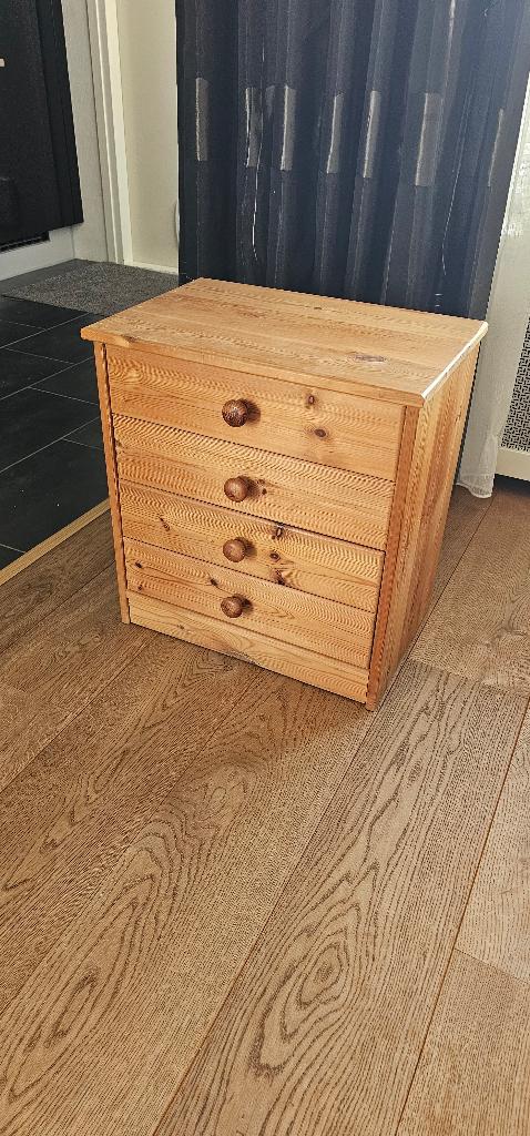Houten kastje met 4 lades, Huis en Inrichting, Ophalen, Gebruikt, 50 tot 100 cm, 3 of 4 laden