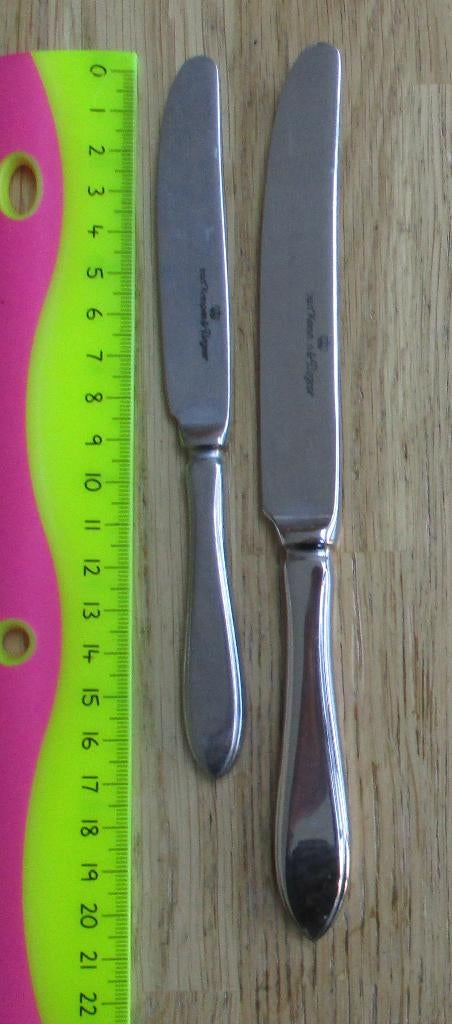 van Kempen en Begeer puntfilet 1 mes 21,2cm 1 mes 17,2cm, Ophalen of Verzenden, Gebruikt, Rvs of Chroom