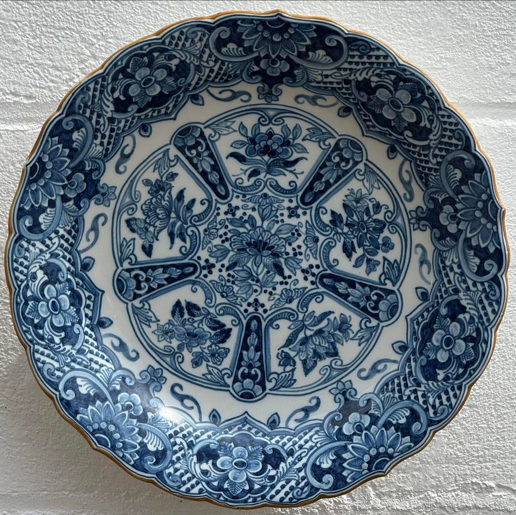 Makkum wandbord met Delfts blauw decor, Antiek en Kunst, Ophalen of Verzenden