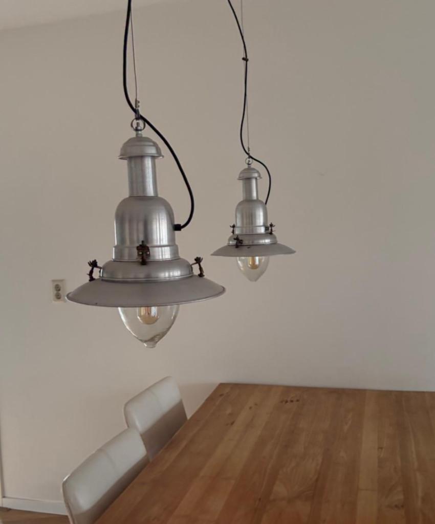 2 Scheepslampen, Ophalen, Gebruikt, Glas, Minder dan 50 cm