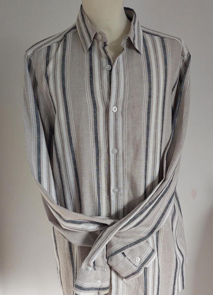 Hallinger linnen overhemd in maat L, Kleding | Heren, Overige kleuren, Verzenden, Hallinger, Zo goed als nieuw