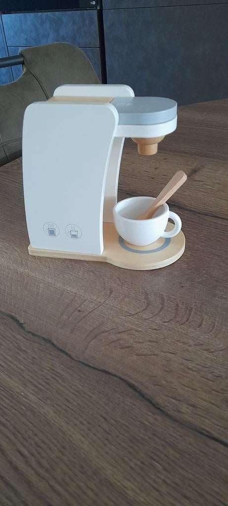 Houten speelgoed koffiezetapparaat, Kinderen en Baby's, Speelgoed | Speelkeukens, Ophalen of Verzenden, Gebruikt, Hout, Speelkeuken-accessoire